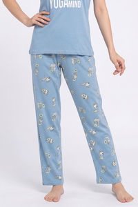 Zivame Farm Lore Knit Cotton Pyjama Set - Glaciar Lake — thumbnail 5